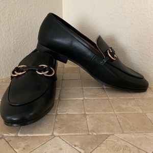 Brand new H&M black loafers with gold detail